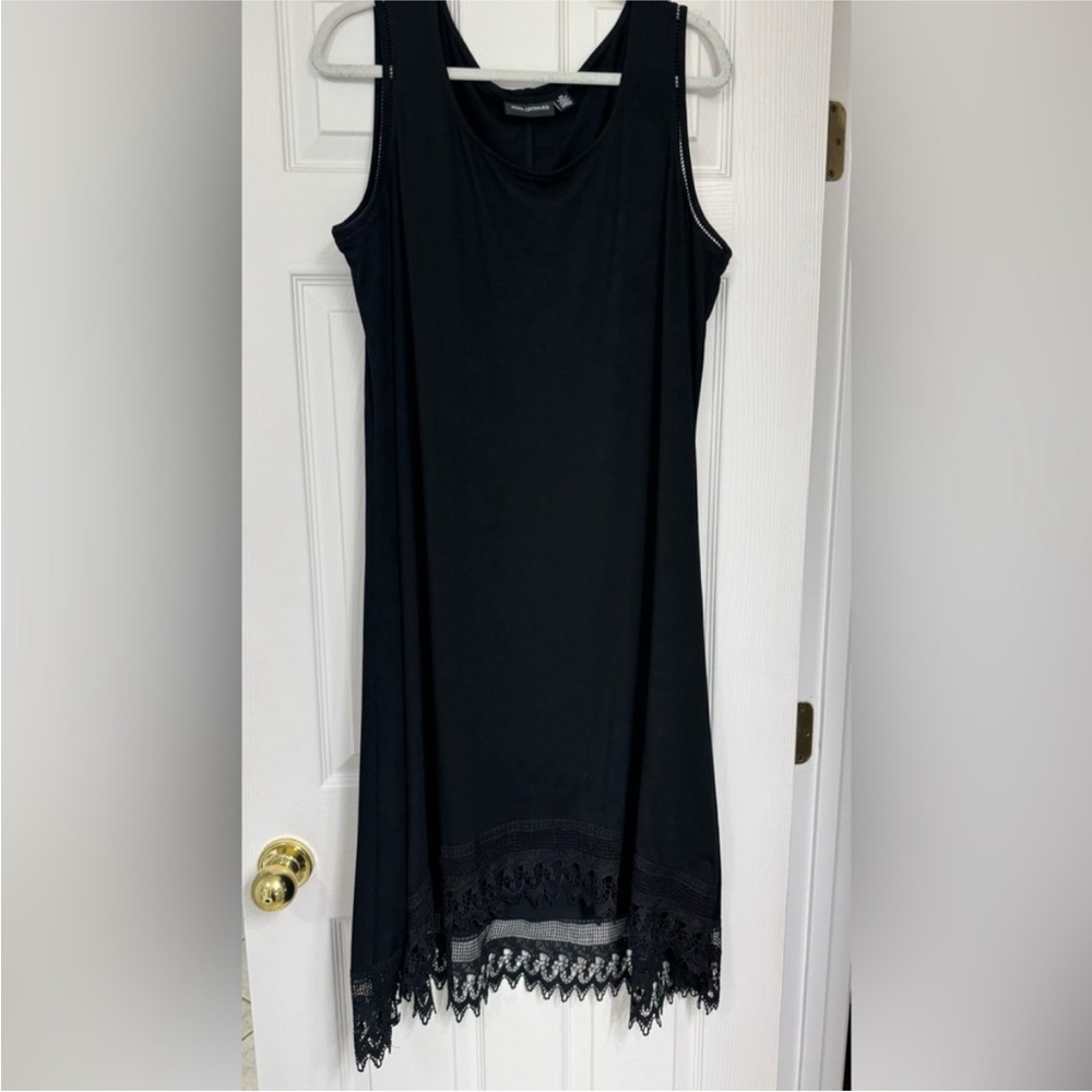 Nina Leonard Black Asymmetrical Dress Size 2X